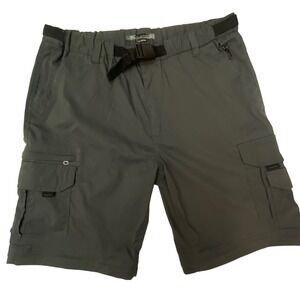 BC Clothing Mens Cargo Shorts XL 34 Charcoal Gray Nylon Stretch Hiking Outdoor